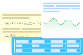 Auto-generated research figures, tables, and LaTeX equations in Gatsbi Writer